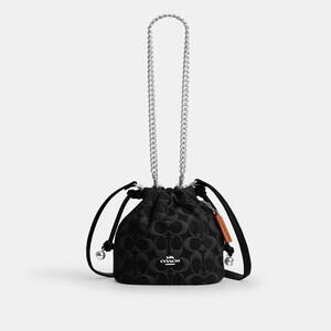 Coach Outlet Faye Mini Drawstring Bag In Signature Denim